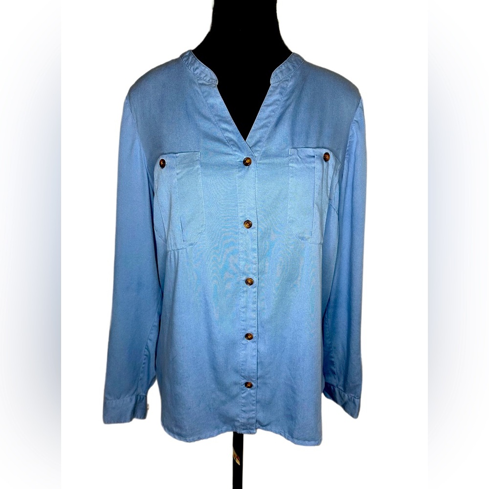 J.Jill Overdyed Button-Front Camp Shirt